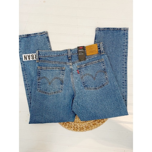 NEW Levis wedgie straight denim blue jeans Jive Tone Cropped straight - Picture 3 of 6
